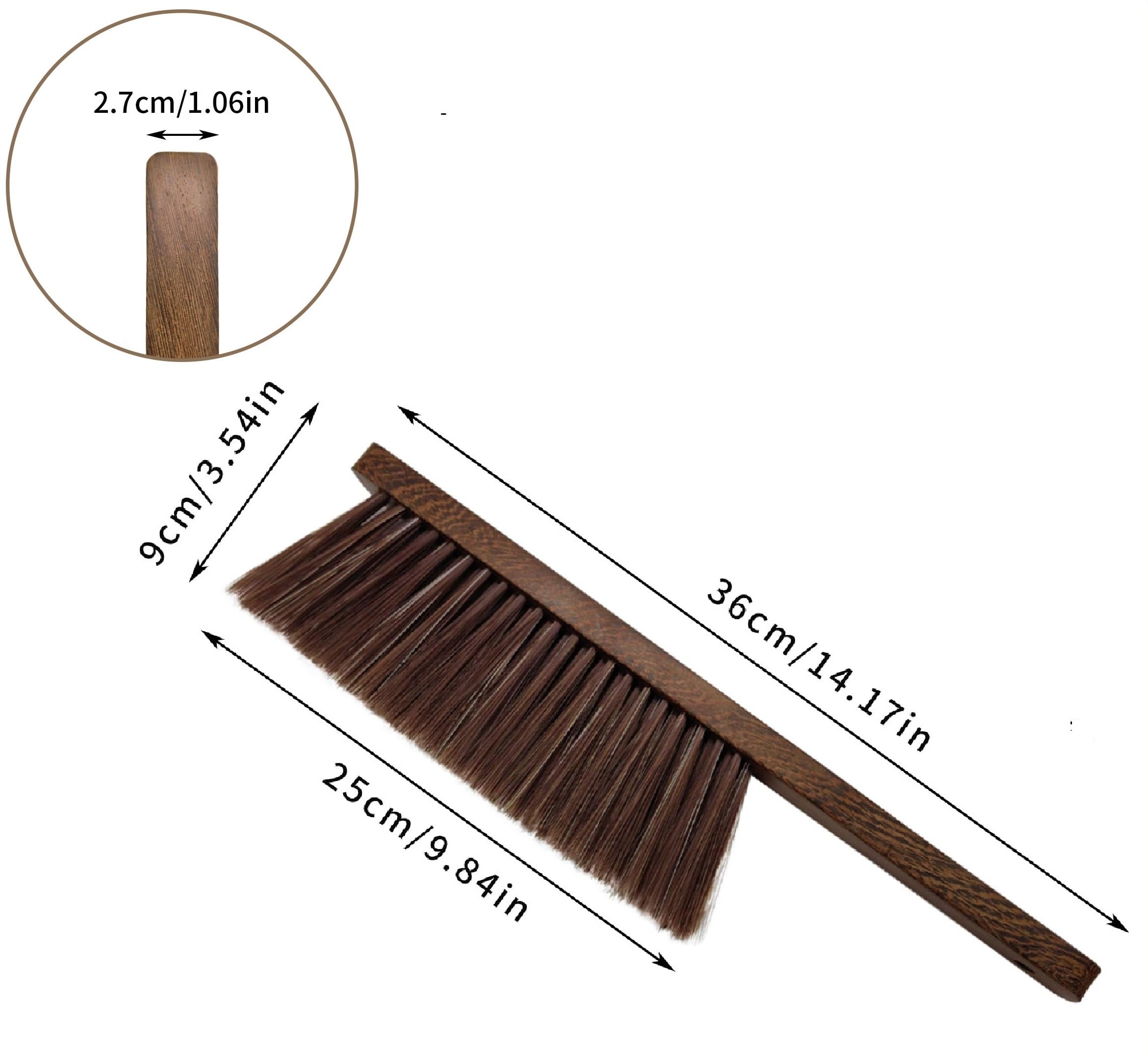 Hand Broom Cleaning Brush, Dusting Brush for Cleaning, Wood Block Hand Brush, Soft Bristle Cleaning Brush for Car Bed Furniture Clothes Garden Couch Draft Wooden Handle with a Nice Lanyard