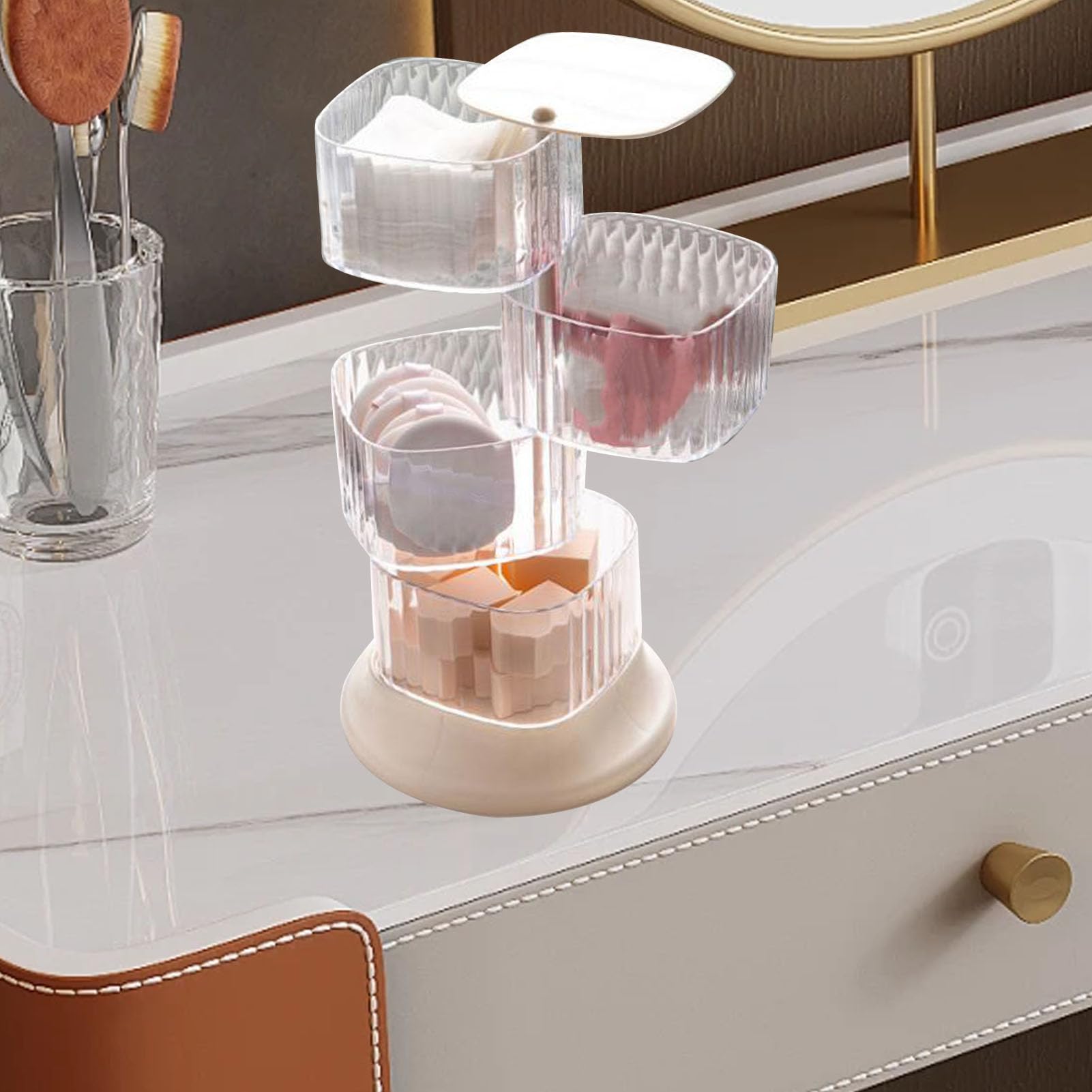 Mumusuki Hair Tie Storage Box, Plastic, Transparent Appearance, Large Capacity Design, Neat Storage, Applicable Scenario for Desktops, Bedrooms, and Dorms, Mumusukia4dwfs6v17