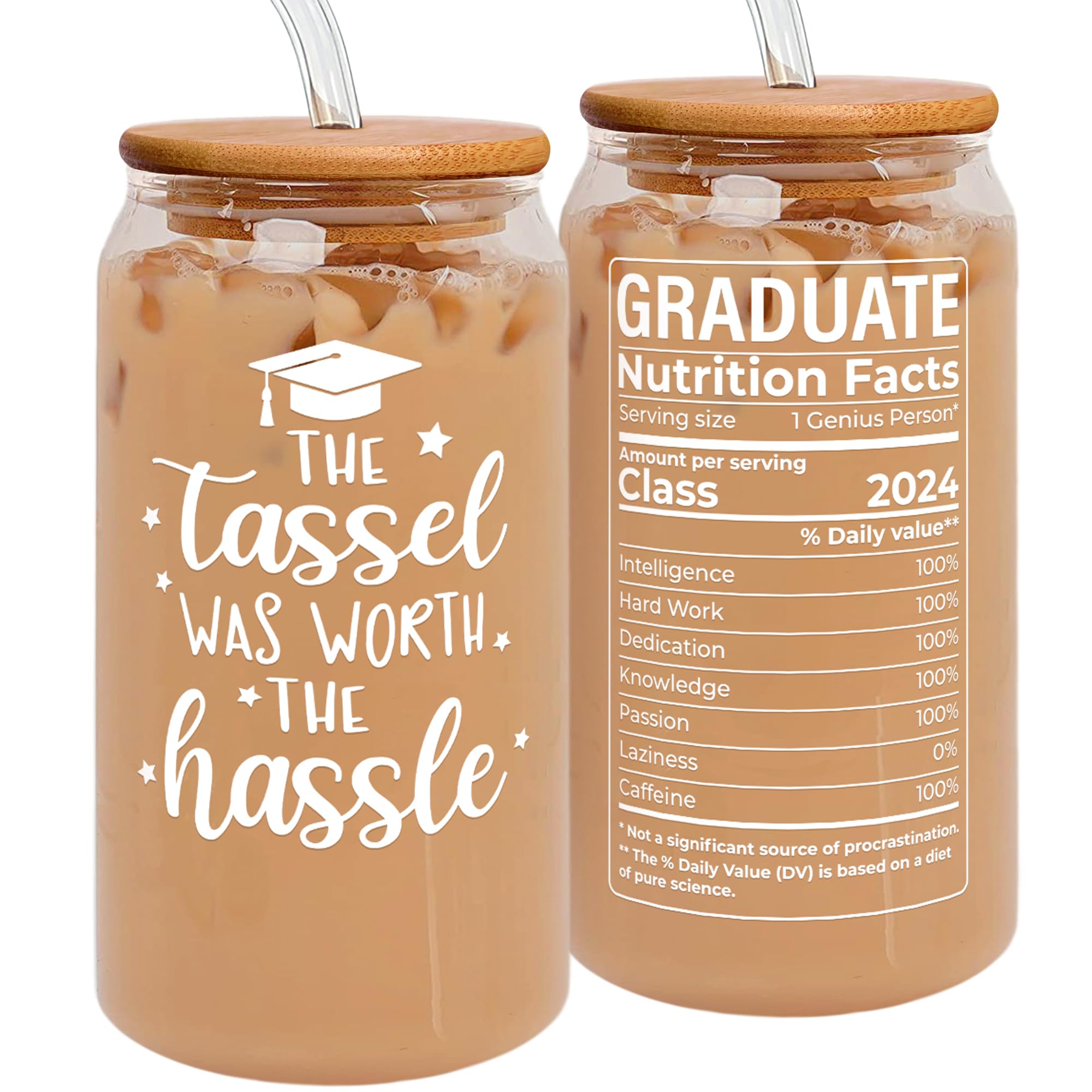 Graduation Gifts - Graduation Gifts 2024 High School - 2024 Graduation Gifts - Graduation Gifts for Her 2024, College Graduation Gifts for Her - Class of 2024 Gifts - Gifts for Graduation - Can Glass