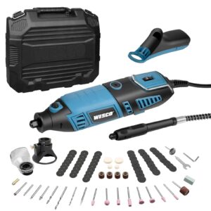 160w rotary tool kit, corded multi-tool with flexible shaft, 82 accessories, 7 variable speeds 35000rpm max for sanding, polishing, drilling,carving, engraving, cutting, diy crafts