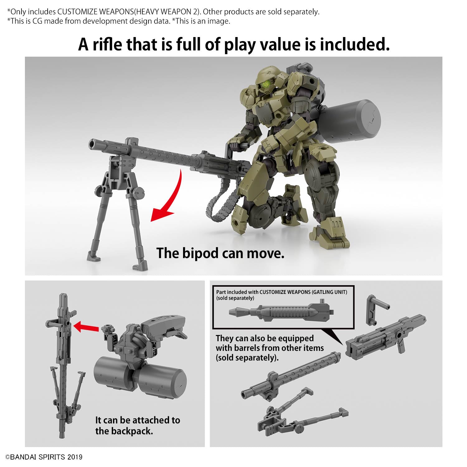 Bandai Hobby - 30 Minute Missions - #30 Customize Weapons (Heavy Weapon 2), Bandai Spirits 30 MM Model Kit