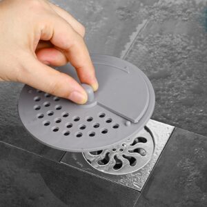 Hair Drain Catcher, Square Drain Cover for Shower TPR Sink Drain Strainer Hair Stopper with Suction Cup, Easy to Install Suit for Bathroom, Bathtub, Kitchen