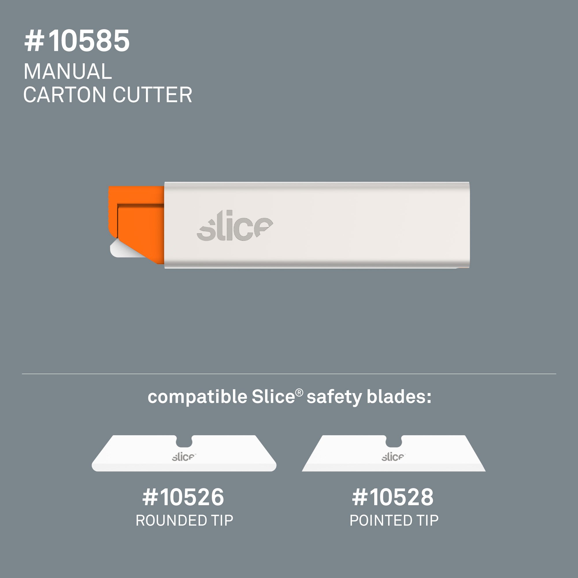 Slice Manual Carton Cutter | Safe Ceramic Box Cutter | Lasts 11x Longer than Metal | Single Edge Razor Blade | Mini Box Cutter | 2 Pack