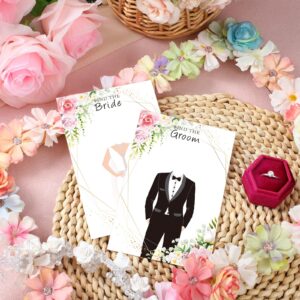 Humyoun 100 Pcs Bridal Shower Games Scratch off Bridal Shower Game Find the Bride Groom Wedding Games Floral Theme Funny Bachelor Party Games Ideas for Guests, 100 Cards, 100 Stickers, No Photos