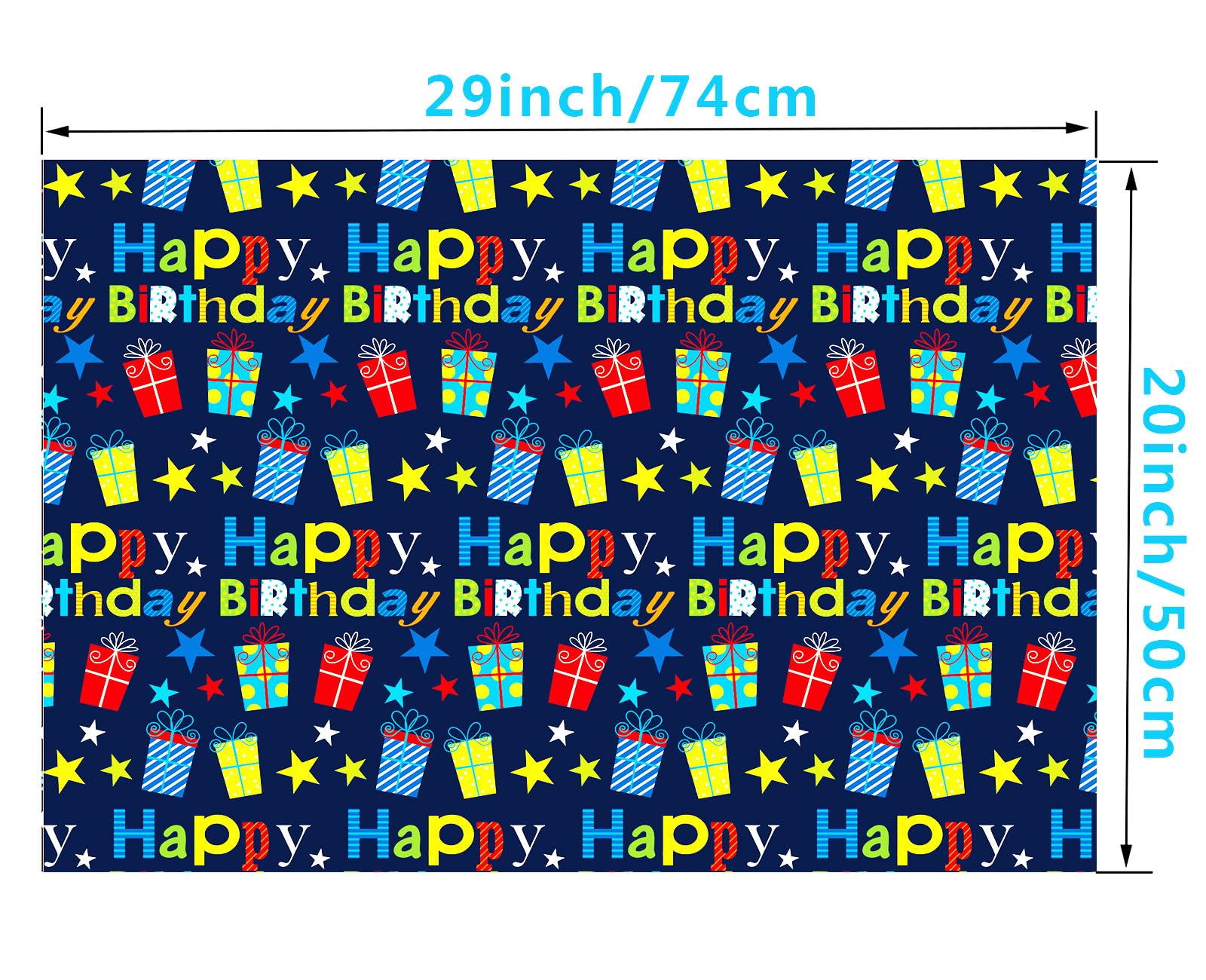 BOLIANNE Birthday Wrapping Paper Sheets - Colorful Happy Birthday Gift Wrap Paper for Boys Girls Kids Men Women - Gift Wrapping Paper for Holiday - 3 Sheets, 20 X 29 Inch, High Gloss