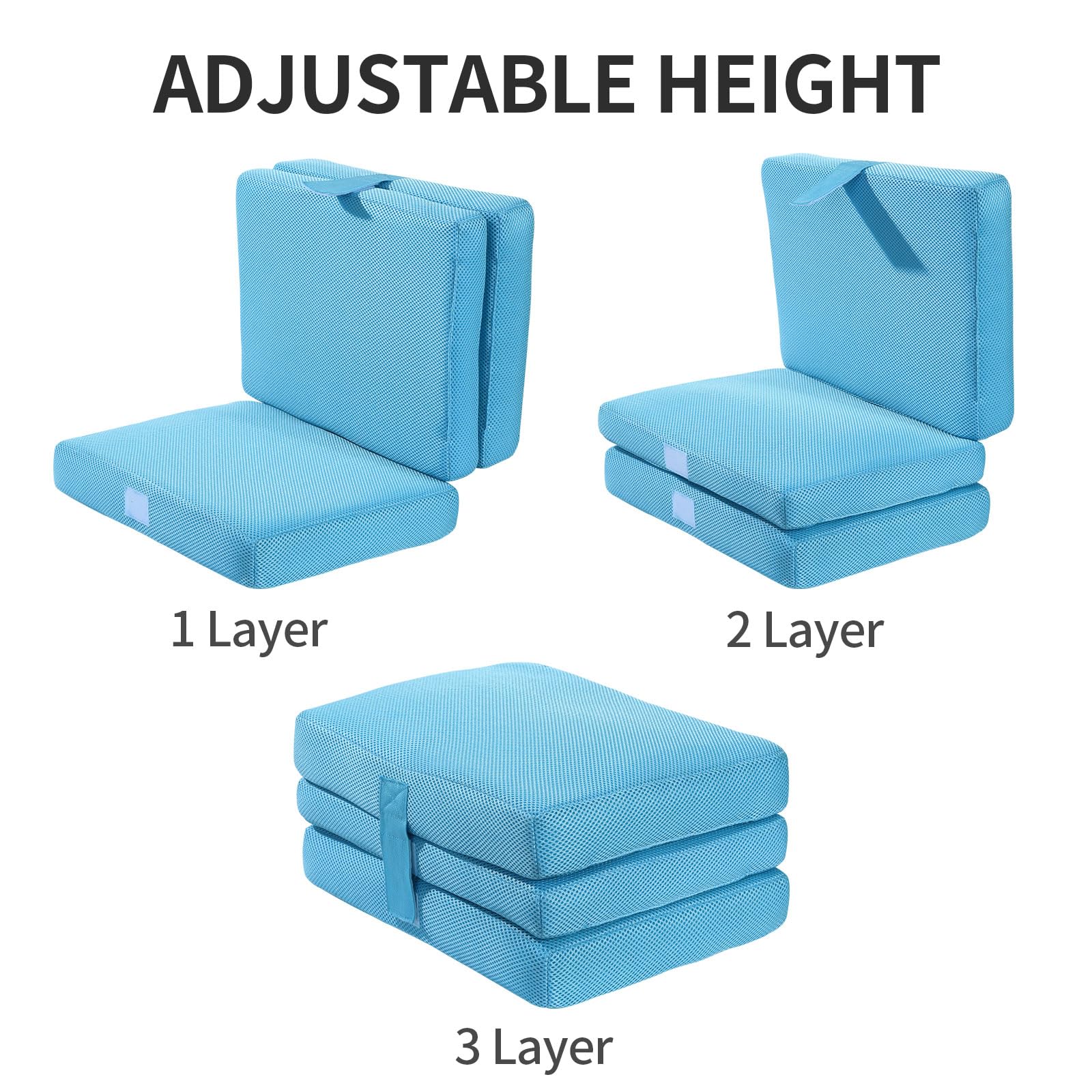 HOMBYS Adjuatable Height Hot Tub Booster Seat for Adults,Three Layer Hot Tub Pillows for Outdoor Hot Tub, Hot Tub Seat with Bottom Sucker,Hot Tub Accessories for Adults