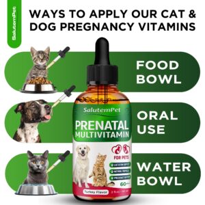 Dog Prenatal Vitamins | Pregnant Cat Supplies | Prenatal Vitamins for Dogs | Product for Pregnant Cat | Prenatal Dog Vitamins | Vitamins for Pregnant Dogs and Cats | Pregnant Dog Supplies | 2 oz