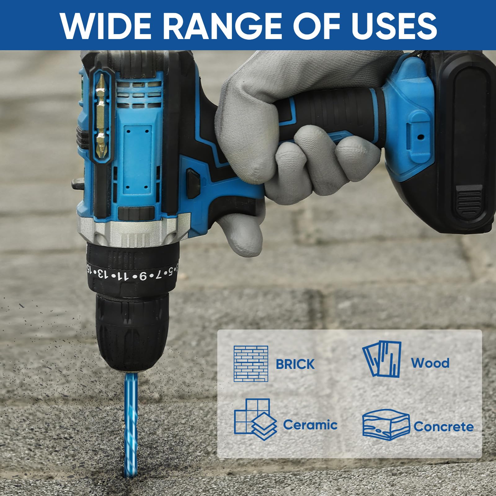 SONCHIE Eccentric Drill Bit Set - Set of 10 Carbide-Tipped Crooked Drill bit Masonry Drill Bit Sets forConcrete/Walls/Tiles/Glass/Hard Plastic/Cement/Granite, etc