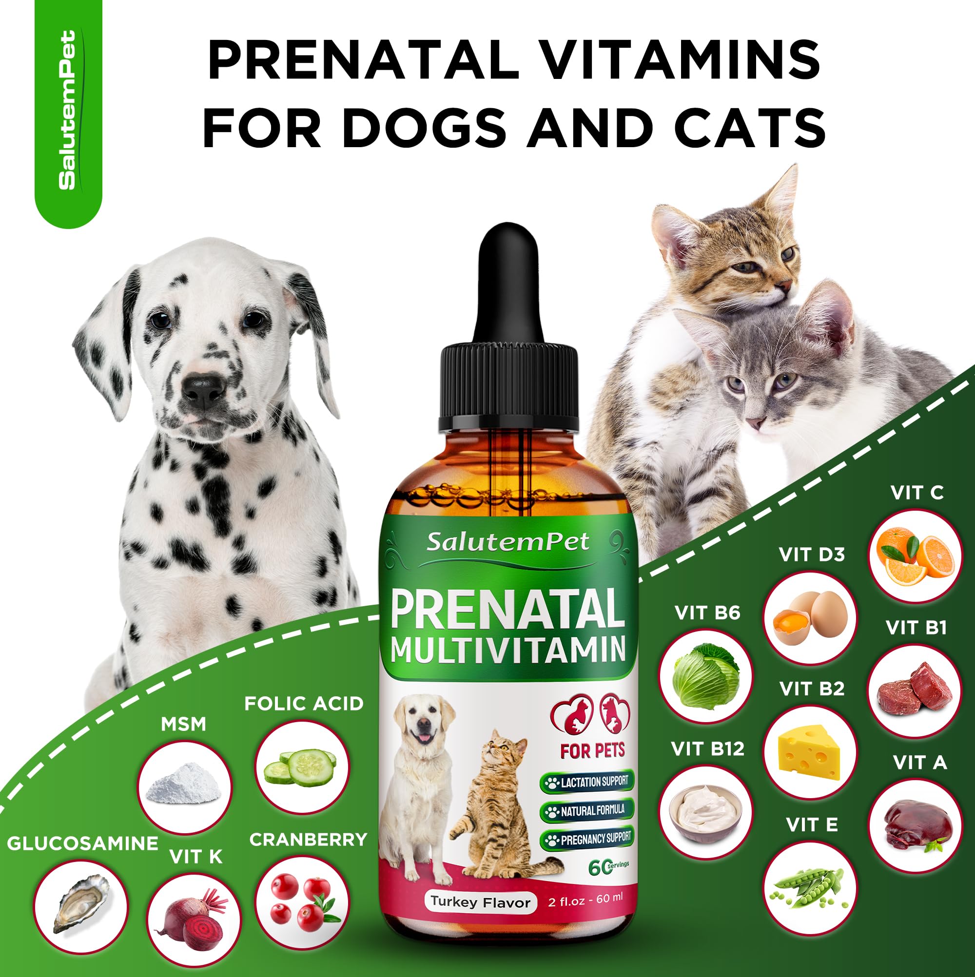 Dog Prenatal Vitamins | Pregnant Cat Supplies | Prenatal Vitamins for Dogs | Product for Pregnant Cat | Prenatal Dog Vitamins | Vitamins for Pregnant Dogs and Cats | Pregnant Dog Supplies | 2 oz