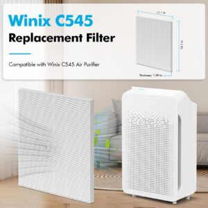 4 Pack C545 HEPA Replacement Filter S Compatible with Winix C545 Air Purifier, for Winix C545 Replacement Filter, H13 Ture HEPA Filter, Part# 1712-0096-00 and 2522-0058-00