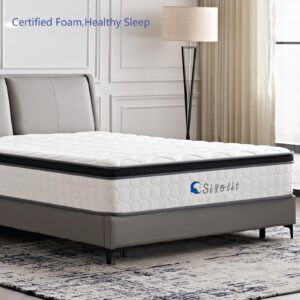 sigolit 12 Inch Full Size Hybrid Mattress - Medium Firm, Memory Foam & Pocket Springs, Motion Isolation, Edge Support, Pressure Relief, Ships Compressed