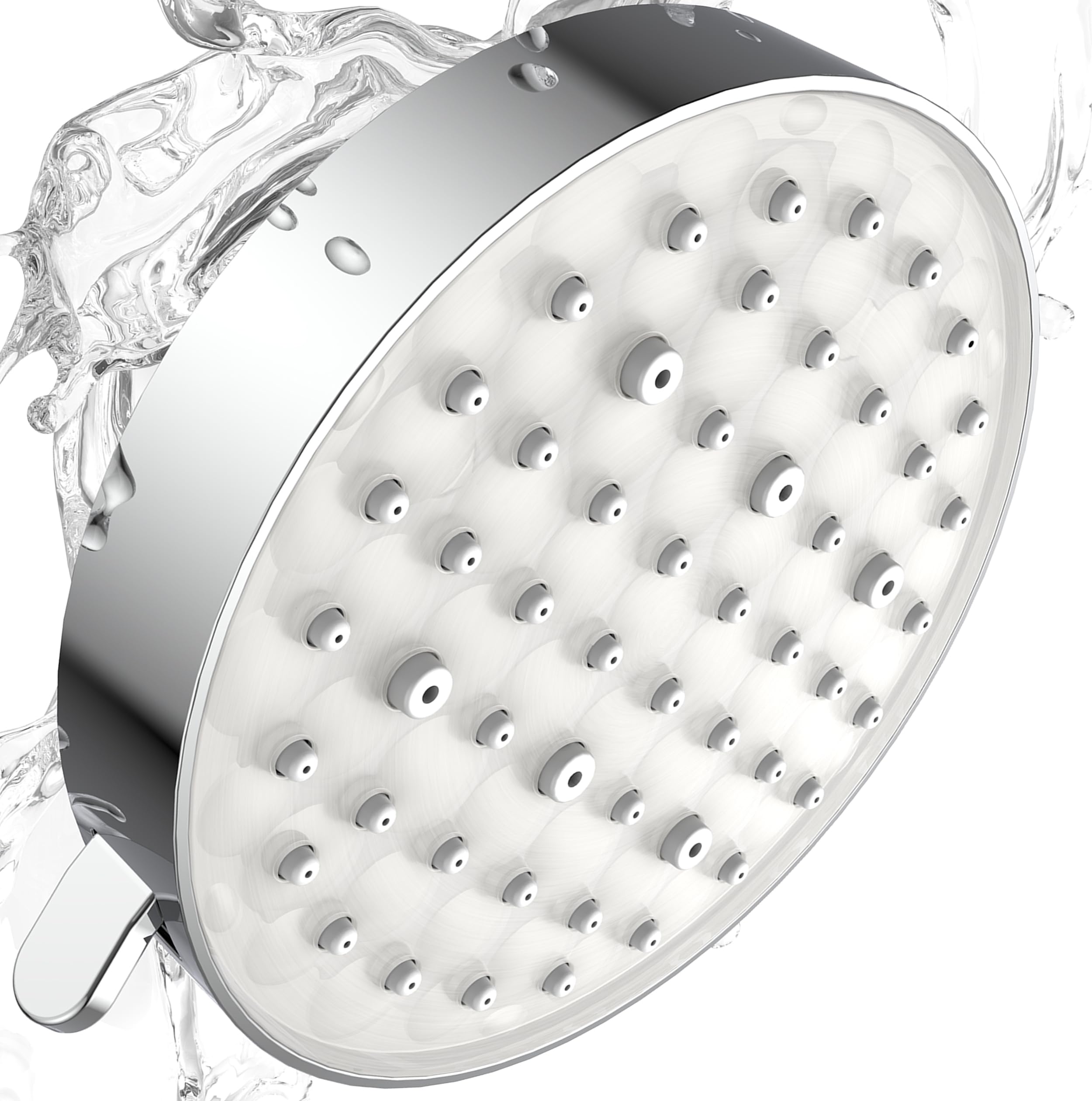 PWERAN Shower Head High Pressure Rain Fixed Showerhead 3 Settings with 3D Panel Luxury Design, 5 Inch High Flow Bathroom Rain Shower head with Adjustable Brass Ball Joint