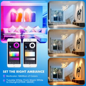 BEAMLUX Smart WiFi MR16 Color Changing led Bulbs, Dimmable with App Control, 40° Beam Angle AC/DC12V GU5.3 Base, Compatible with Alexa and Google Home Assistant, No Hub Required 2 Pack (Wi-Fi)