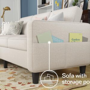 Woyomeub Sectional Sofa 78" Couch Couches for Living Room with Storage Ottoman Beige Modern L Shaped 3 Seater Sofas for Small Space Dorm APT