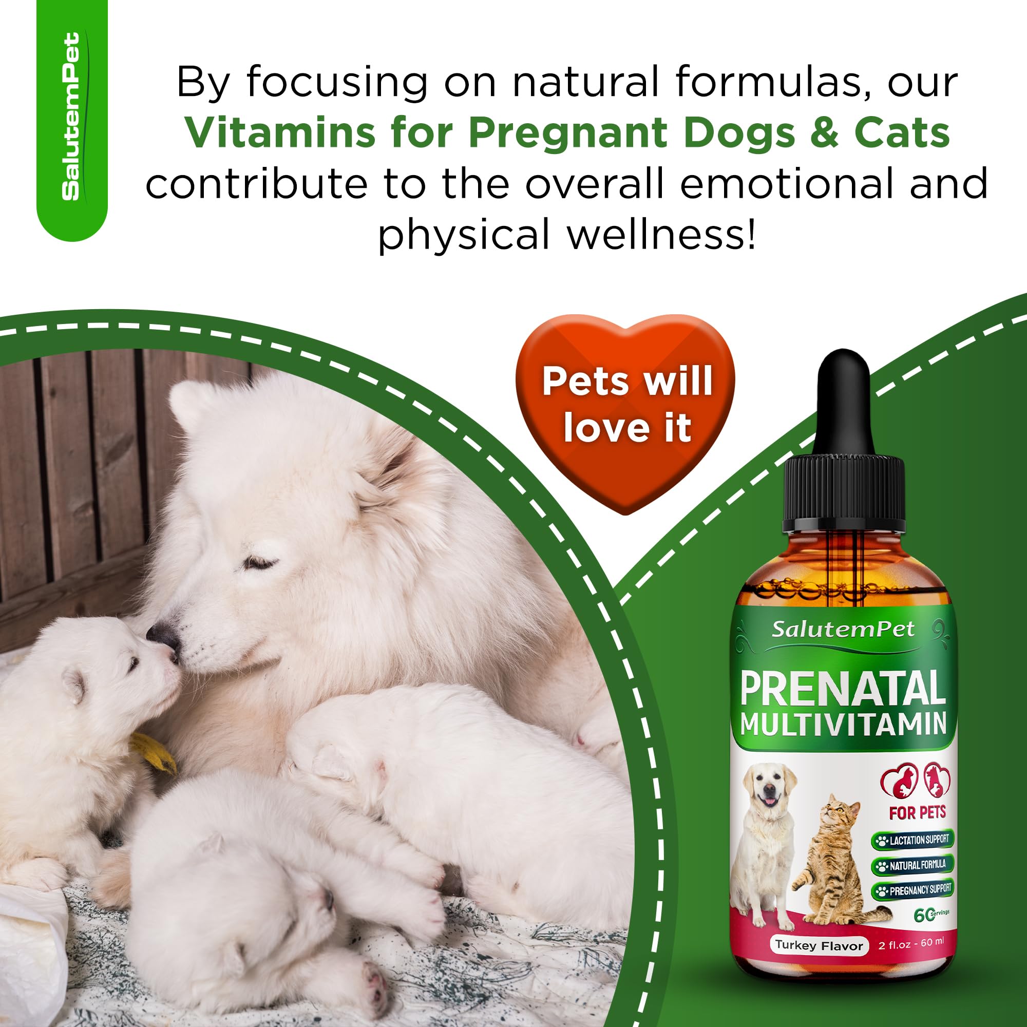 Dog Prenatal Vitamins | Pregnant Cat Supplies | Prenatal Vitamins for Dogs | Product for Pregnant Cat | Prenatal Dog Vitamins | Vitamins for Pregnant Dogs and Cats | Pregnant Dog Supplies | 2 oz