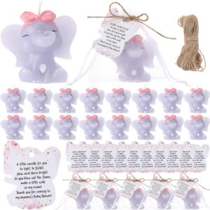 conelist 25 set baby shower candles favors for guests 25 elephant candles gender reveal candles cute candles 25 elephant thank you card and gift bags girl boy baby shower return gifts for guest (pink)