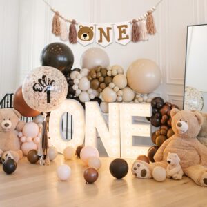 CIEQR Highchair Banner 1st Birthday, Bear Theme First Birthday Decorations Party Supplies, Birthday Banner Suitable for Birthday, Party, Anniversary, Baby Shower, Baby Photo Booth Props...(Tassels)