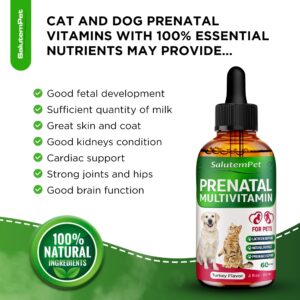 Dog Prenatal Vitamins | Pregnant Cat Supplies | Prenatal Vitamins for Dogs | Product for Pregnant Cat | Prenatal Dog Vitamins | Vitamins for Pregnant Dogs and Cats | Pregnant Dog Supplies | 2 oz