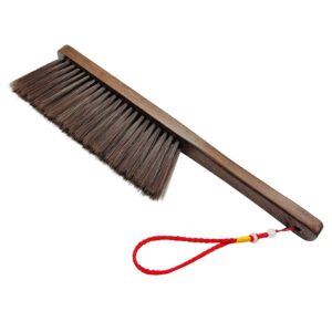 hand broom cleaning brush, dusting brush for cleaning, wood block hand brush, soft bristle cleaning brush for car bed furniture clothes garden couch draft wooden handle with a nice lanyard