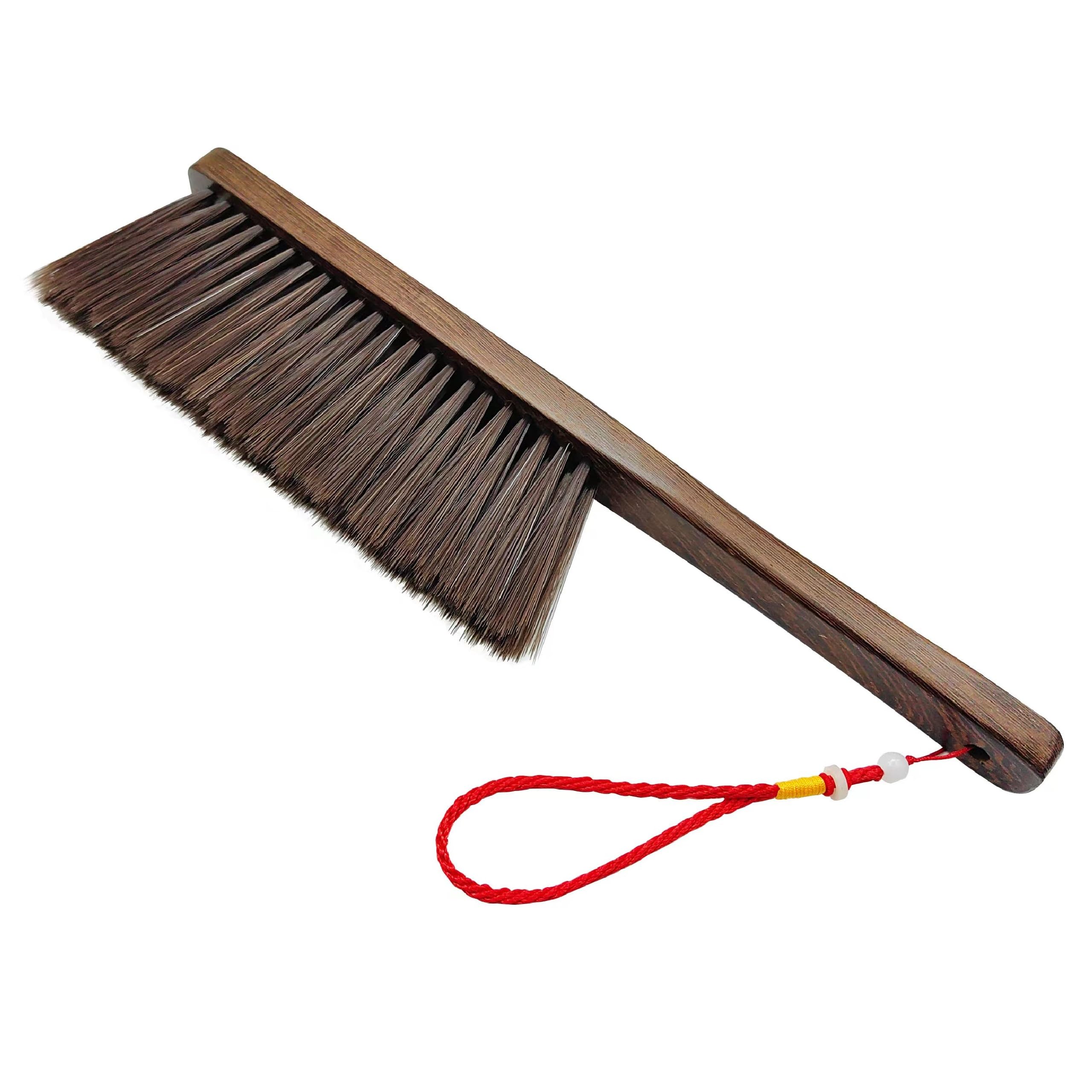 Hand Broom Cleaning Brush, Dusting Brush for Cleaning, Wood Block Hand Brush, Soft Bristle Cleaning Brush for Car Bed Furniture Clothes Garden Couch Draft Wooden Handle with a Nice Lanyard