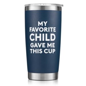 nowwish christmas gifts for dad from daughter son, dad birthday gifts, funny coffee tumbler for men husband (20oz, navy blue)