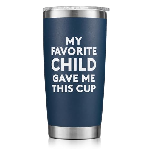 NOWWISH Christmas Gifts for Dad from Daughter Son, Dad Birthday Gifts, Funny Coffee Tumbler for Men Husband (20oz, Navy Blue)