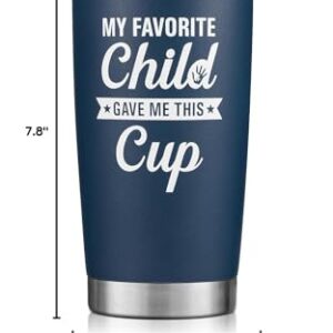 NOWWISH Christmas Gifts for Dad from Daughter Son, Dad Birthday Gifts, Funny Coffee Tumbler for Men Husband (20oz, Navy Blue)