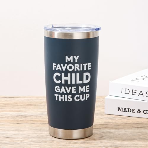 NOWWISH Christmas Gifts for Dad from Daughter Son, Dad Birthday Gifts, Funny Coffee Tumbler for Men Husband (20oz, Navy Blue)