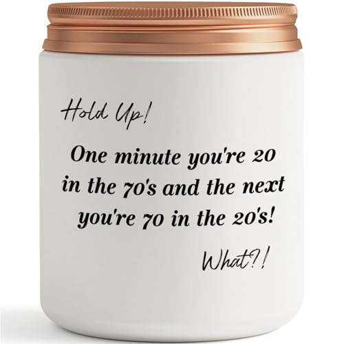 70th Birthday Gifts for Women, Men - Funny 70 Year Old Birthday Gift Ideas - Unique Turning 70 Happy Birthday Gifts for Friends, Mom, Dad, Grandma, Grandpa, Her - Lavander Scented Candles