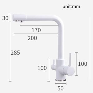 Sink Taps Kitchen Faucet 3 Way Brass 360° Rotation Hot and Cold Water Drinking Water 3 in 1 Kitchen Sink faucets White