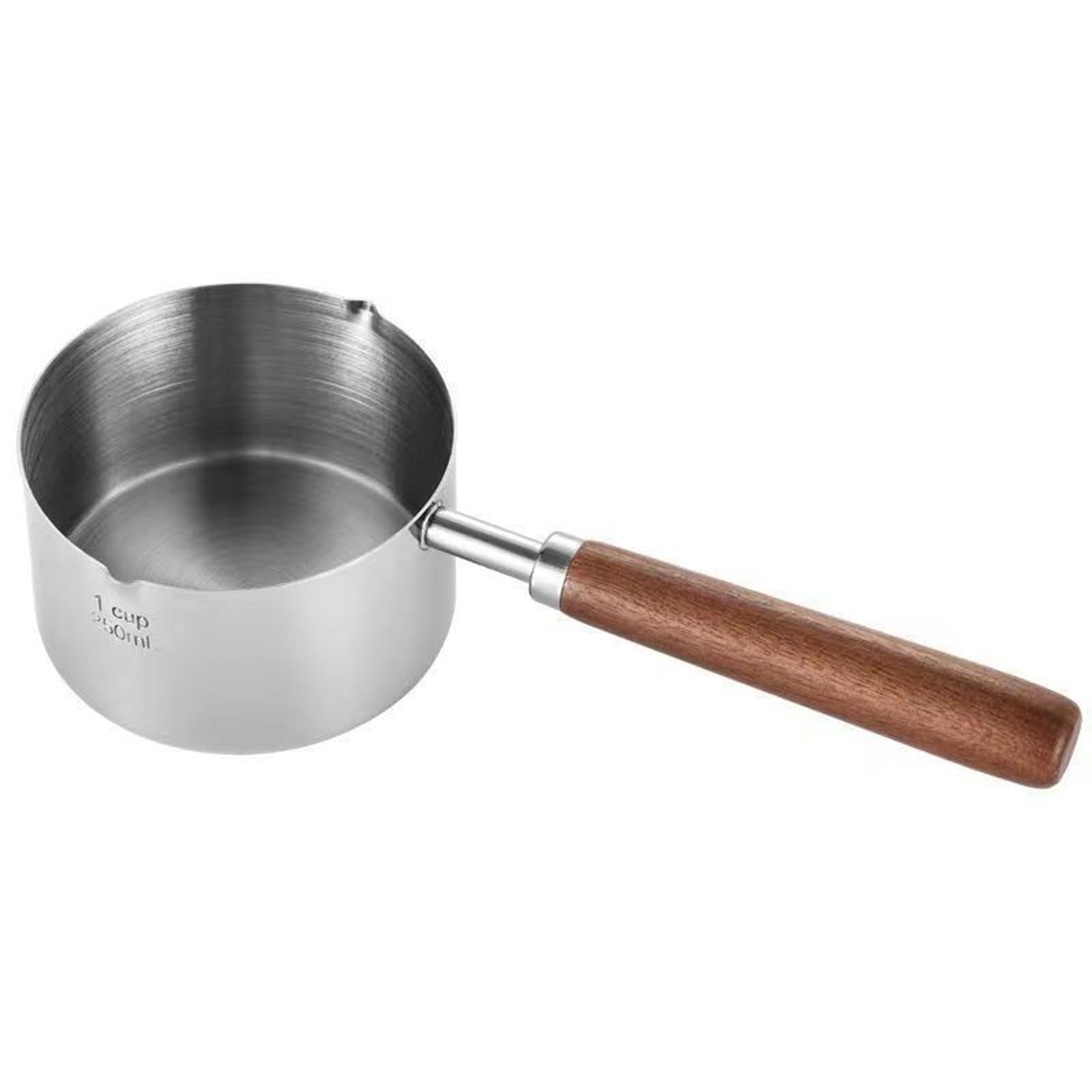 BinaryABC Mini Sauce Pan Cooking Pot Chocolate Melting Pot,Stainless Steel Sauce pan with Pour Spout,Mini Butter Coffee Milk Warmer Pot,Small Nonstick Pot,250ml