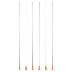 patikil 15ga x 10 inch dispensing needle tips, 6pcs stainless steel and plastic glue needle tube blunt tips with luer lock for glue oil applicator, orange