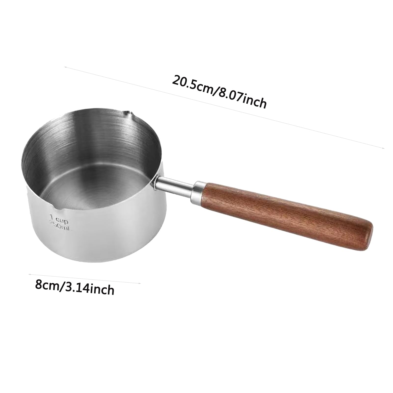 BinaryABC Mini Sauce Pan Cooking Pot Chocolate Melting Pot,Stainless Steel Sauce pan with Pour Spout,Mini Butter Coffee Milk Warmer Pot,Small Nonstick Pot,250ml