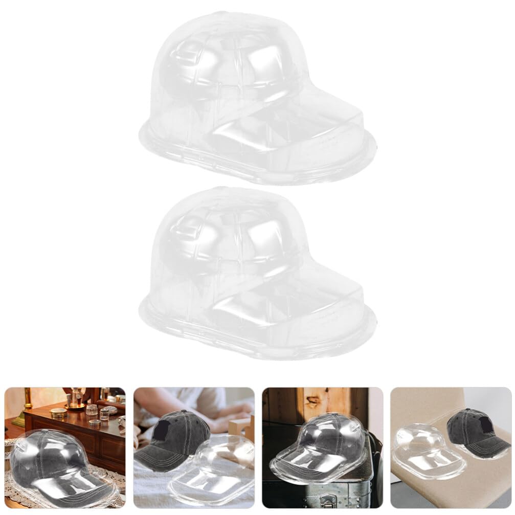 GANAZONO 2pcs Baseball Hat Display Case Plastic Hat Protector Holder Clear Display Case Hat Boxes Baseball Hat Holder Packaging Protector for Signed Baseball Caps