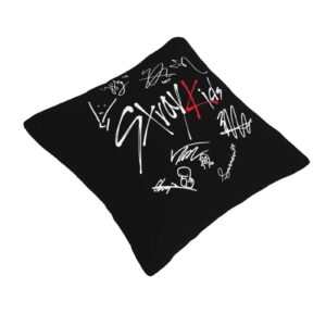 Kpop Stray Kids Throw Pillow Covers 18"X18" Decorative Soft Pillowcases Home Decor Living Room Cushion Cases for Bed Couch Car