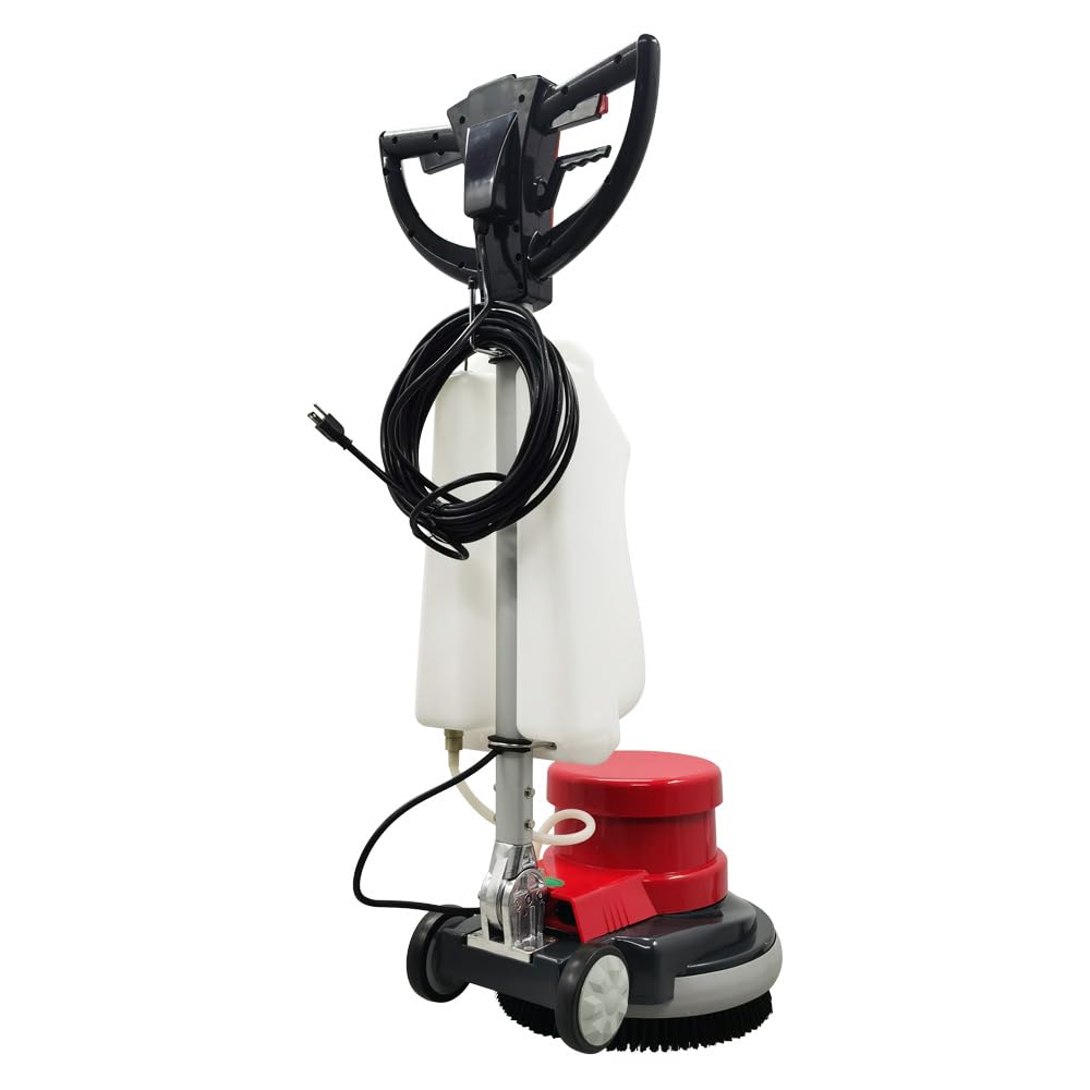 WYDDDARY 1100W Red Floor Polisher Commercial Floor Cleaner Polishing Machine Carpet Buffer Scrubber with 3gal Water Tank and 17" Base 154Rpm AC110V