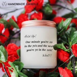 70th Birthday Gifts for Women, Men - Funny 70 Year Old Birthday Gift Ideas - Unique Turning 70 Happy Birthday Gifts for Friends, Mom, Dad, Grandma, Grandpa, Her - Lavander Scented Candles