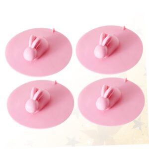 BUTIFULSIC 4pcs Sealing Sink Stopper Bath Tub Drain Cover Tub Drain Plug Silicone Hair Catcher Silicone Bath Plug Bathtub Drain Cover Sink Drain Cover Floor Drain Plug Pink Laundry Tub 10cm