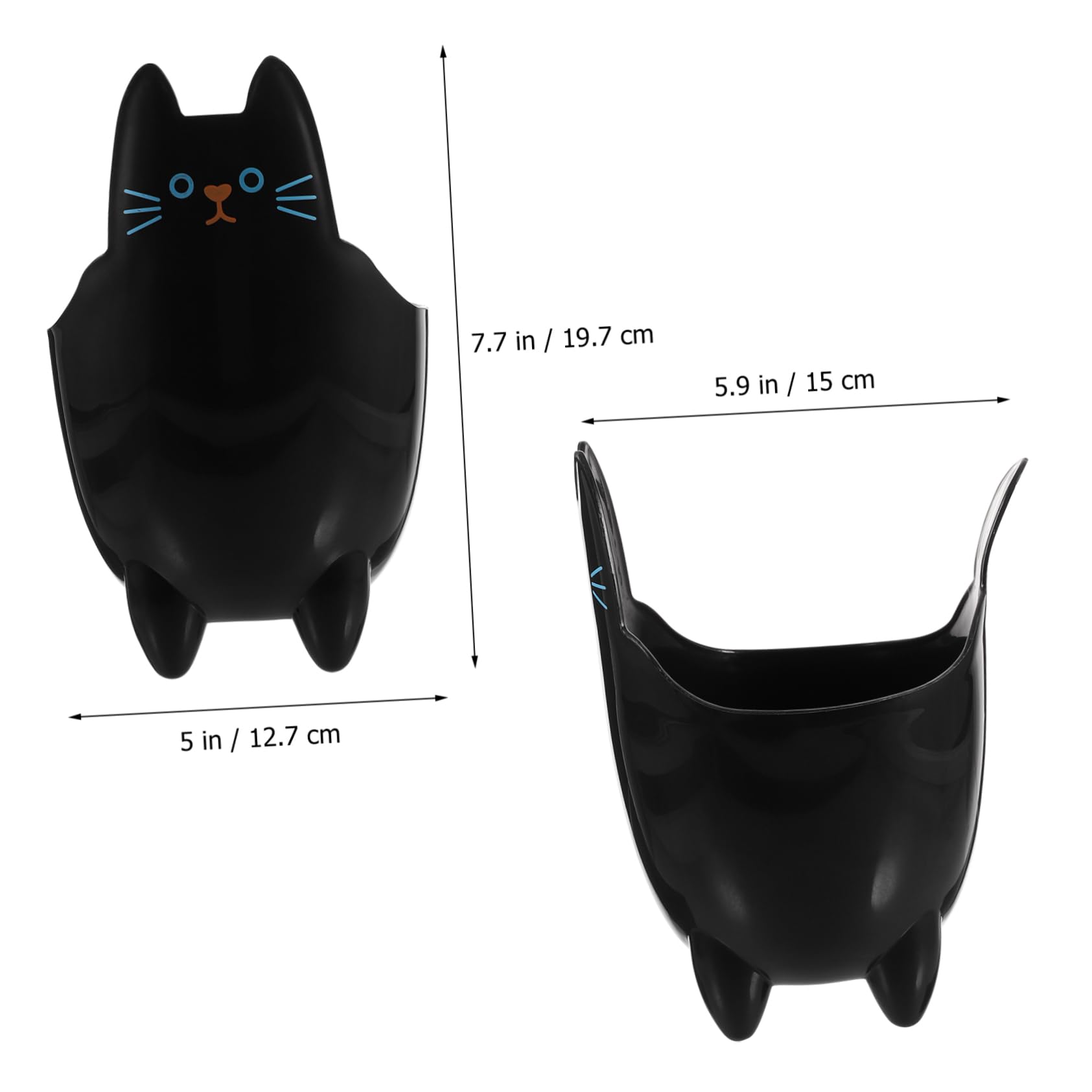 PRETYZOOM Cartoon Cat Shaped Tabletop Trash Can Decorative Pen Holder Storage Bucket Desk Bathroom