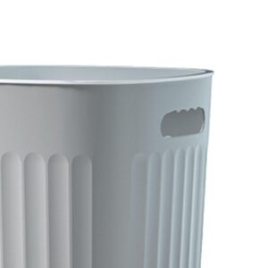 Garbage Bin Trash Wastebasket Small Trash Can Wastebasket Large Capacity Vertical Stripes Portable Handle Uncovered PP Trash Bin Wastebasket for Kitchen Living(Large 43x43cm/16.92x16.92in-Quiet Grey)