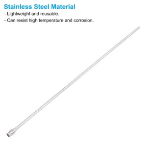 PATIKIL 10Ga x 10 Inch Stainless Steel Dispensing Needle Tips, 6Pcs Metal Glue Needle Tube Blunt Tips Luer Lock for Thick Glue Ink Lab, Silver