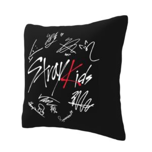 Kpop Stray Kids Throw Pillow Covers 18"X18" Decorative Soft Pillowcases Home Decor Living Room Cushion Cases for Bed Couch Car