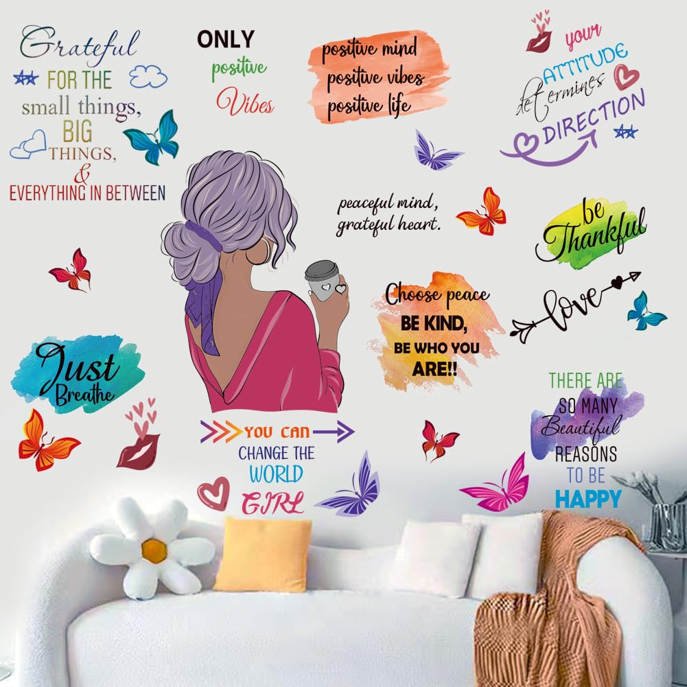 Inspirational Wall Decals Stickers Quotes Peel and Stick Vinyl Wall Decals Multicolor Paint Splatter Wall Decals Splatter Splotches Wall Sticker or Walls Motivational Saying Positive Wall Stickers