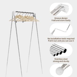 URZCT Travel Garment Rack,Portable and Foldable，Folding Clothes Rack for Dance,Travel,Camping, Drying,RV, Indoor,Outdoor. A Collapsible Mini Clothing Rack.