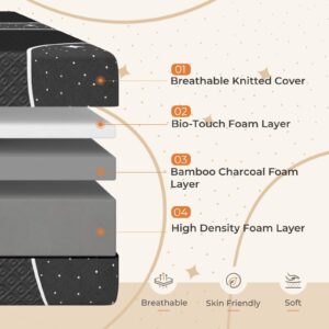 Sweetnight Queen Size Mattress, 12 Inch Memory Foam Mattress for Pressure Relief & Motion Isolation, Queen Mattress in a Box, Starry Night