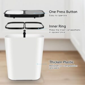 ABOOFAN Dual Trash Can, 15l Dual Trash and Recycling Bin Kitchen Garbage Can with Lid Recycling Bin Dry and Wet Separation Trash Can 2 Compartments Garbage Waste Can