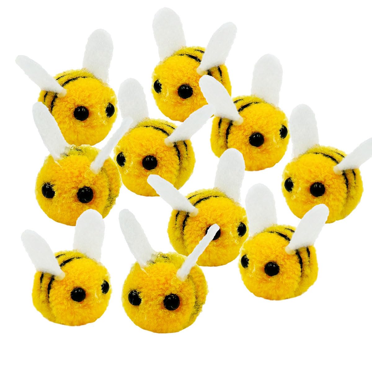 Suartus Mini Wool Felt Bee - 50Pcs Felt Bees for Crafts,Cute Bee Plush Crafts Honey Bee Pom for DIY Clothing Hat Gift Scrapbooking Jewelry Crafts Accessories Bee Themed Party Decoration