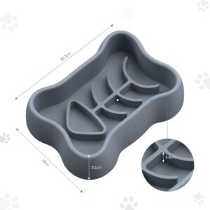 ORIA Slow Feeder Dog Bowls, Silicone Dog Food Bowl with Suction Cups, Interactive Dog Puzzle Bowl for Slow Eating, Anti-Choking, Slow Feeder Cat Bowl for Dogs Cats, Dry and Wet Food