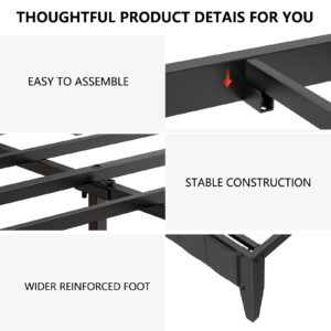 Queen Bed Frame, Storage Headboard with USB Ports & Charging Station, No Box Spring Needed, Noise-Free, Heavy Duty Metal Frame Support, Easy Assembly