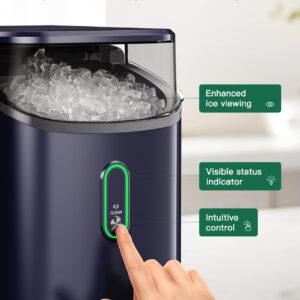 Silonn Nugget Ice Maker Countertop, Pebble Ice Maker with Soft Chewable Ice, One-Click Operation Ice Machine with Self-Cleaning, 33lbs/24H for Home,Kitchen,Office